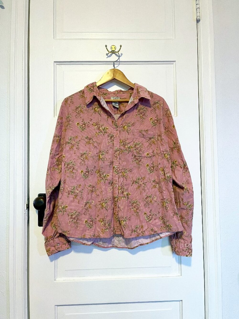 LL Bean Floral Flannel Button Up, XL